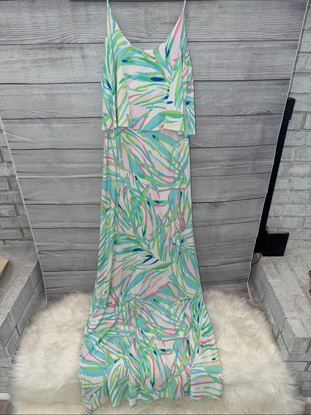 Flowing Pastel Print Maxi Skirt - Mint & Pink